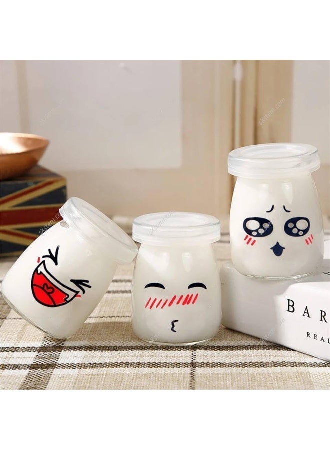 Glass Pudding Yogurt Jars with Lids, Small Storage Containers for Desserts, 10 Pack with 10 spoons) - Image 4